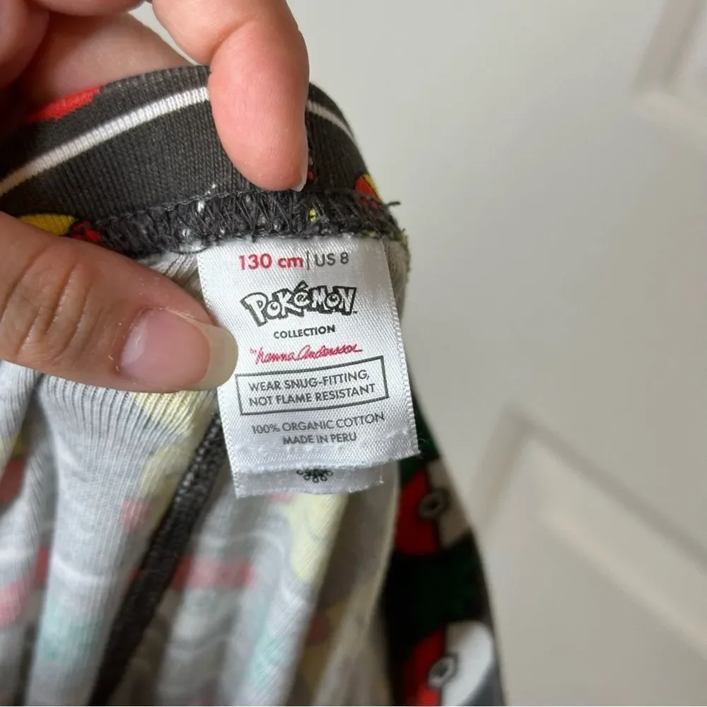 Hanna Andersson X Pokémon Pikachu Pokéball Christmas Fair Isle Long John PJ Set